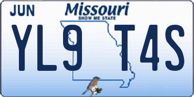 MO license plate YL9T4S