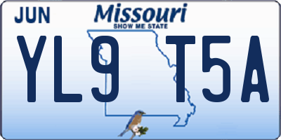 MO license plate YL9T5A