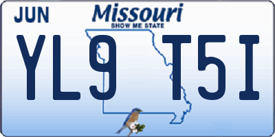 MO license plate YL9T5I
