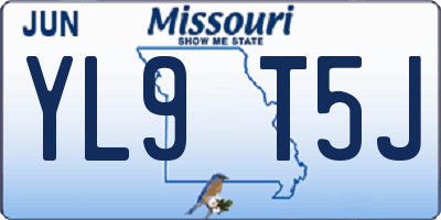 MO license plate YL9T5J