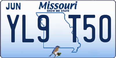 MO license plate YL9T5O