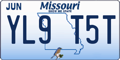 MO license plate YL9T5T