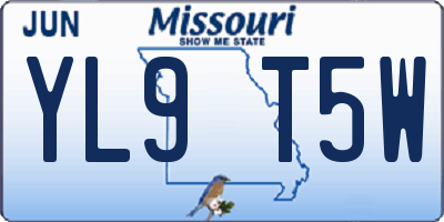 MO license plate YL9T5W