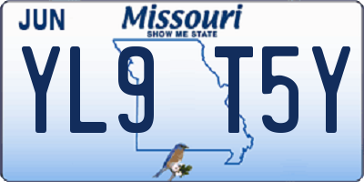 MO license plate YL9T5Y