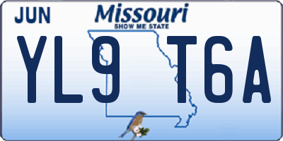 MO license plate YL9T6A