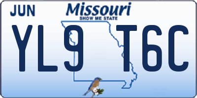 MO license plate YL9T6C