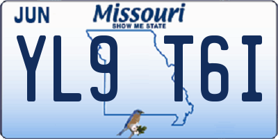 MO license plate YL9T6I
