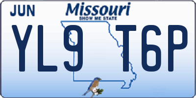 MO license plate YL9T6P