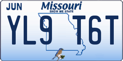 MO license plate YL9T6T