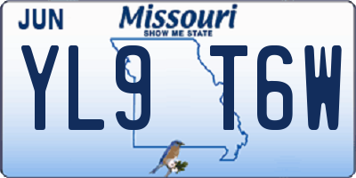 MO license plate YL9T6W