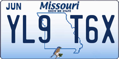 MO license plate YL9T6X