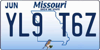 MO license plate YL9T6Z