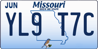 MO license plate YL9T7C