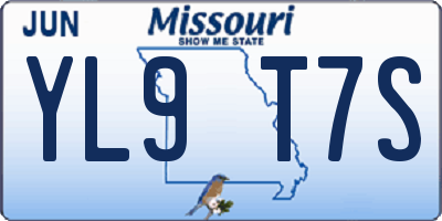 MO license plate YL9T7S