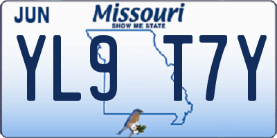 MO license plate YL9T7Y