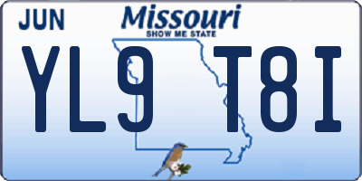 MO license plate YL9T8I