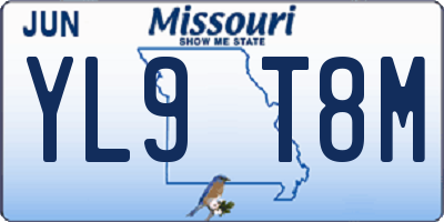MO license plate YL9T8M