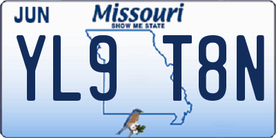 MO license plate YL9T8N
