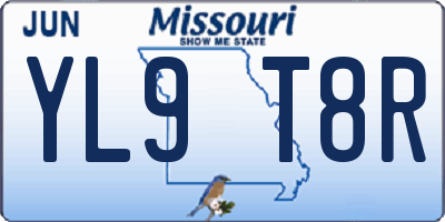 MO license plate YL9T8R