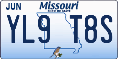 MO license plate YL9T8S