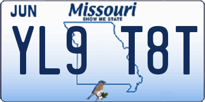 MO license plate YL9T8T