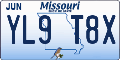 MO license plate YL9T8X