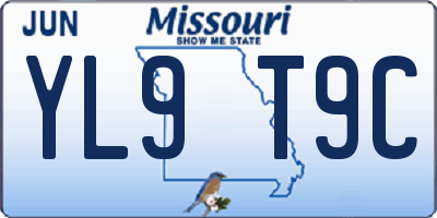 MO license plate YL9T9C