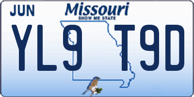 MO license plate YL9T9D