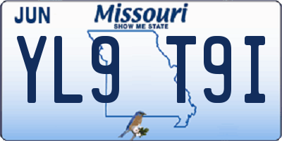 MO license plate YL9T9I