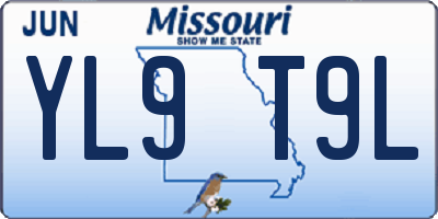 MO license plate YL9T9L