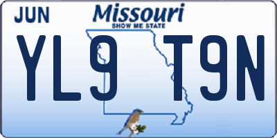 MO license plate YL9T9N