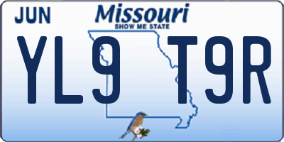 MO license plate YL9T9R