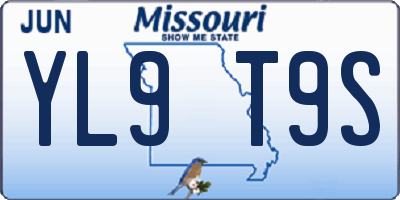 MO license plate YL9T9S