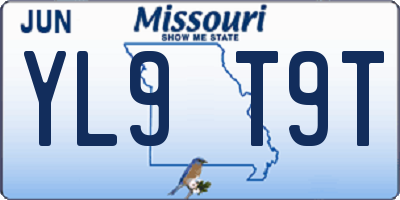 MO license plate YL9T9T
