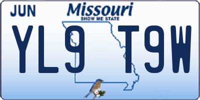 MO license plate YL9T9W