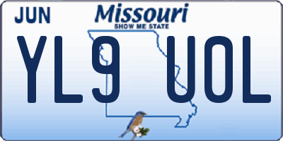 MO license plate YL9U0L