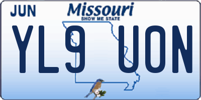 MO license plate YL9U0N