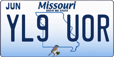 MO license plate YL9U0R