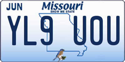 MO license plate YL9U0U