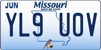 MO license plate YL9U0V