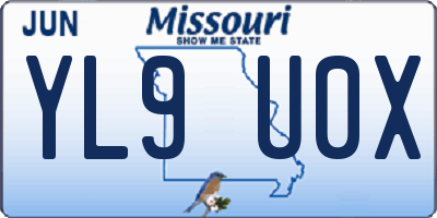 MO license plate YL9U0X