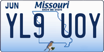 MO license plate YL9U0Y