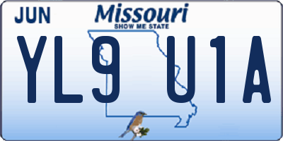 MO license plate YL9U1A