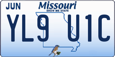 MO license plate YL9U1C