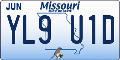 MO license plate YL9U1D