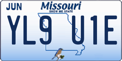 MO license plate YL9U1E