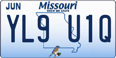 MO license plate YL9U1Q