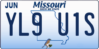 MO license plate YL9U1S