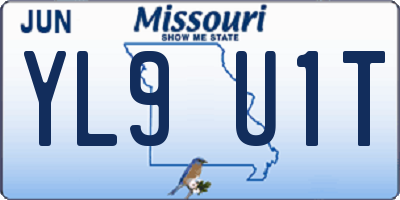 MO license plate YL9U1T