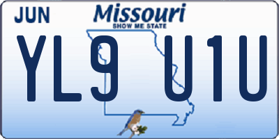 MO license plate YL9U1U